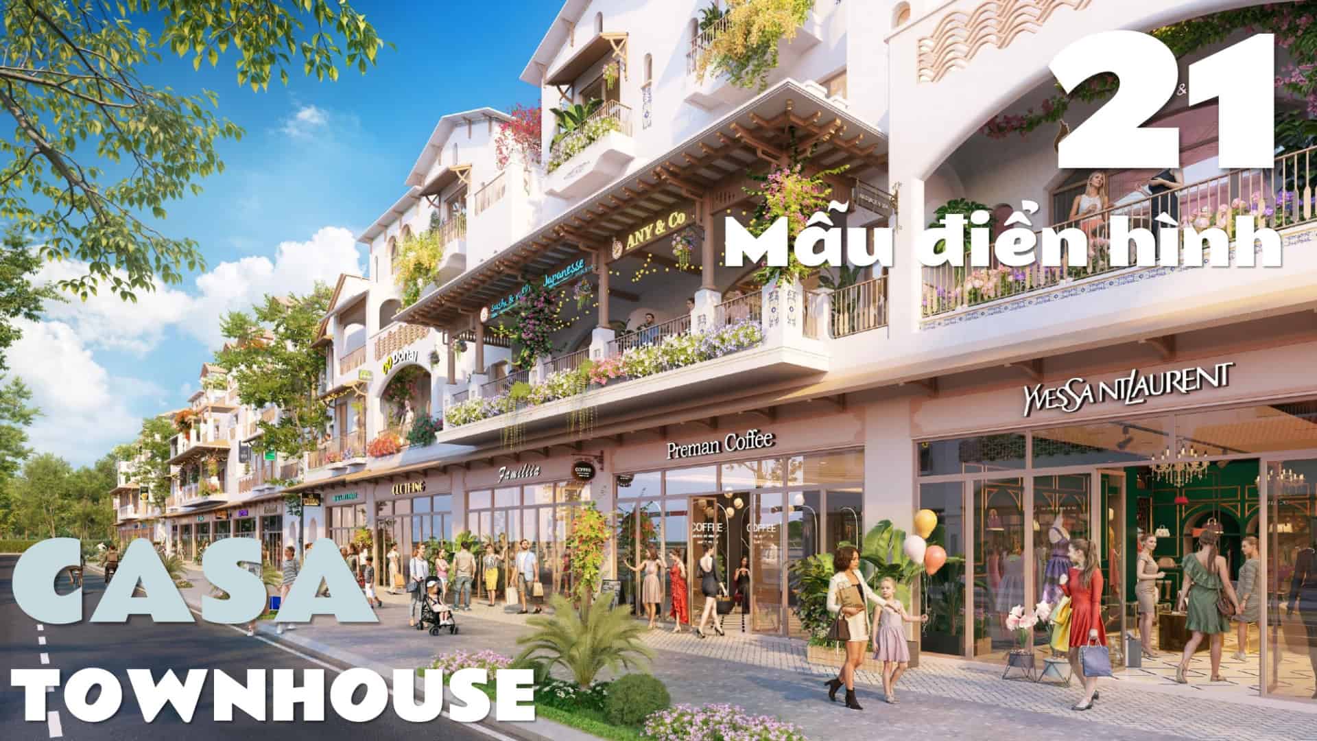 Mẫu nhà phố Casa Townhouse Phối cảnh thiết kế mặt ngoài mẫu nhà phố thương mại Casa Townhouse Blanca City