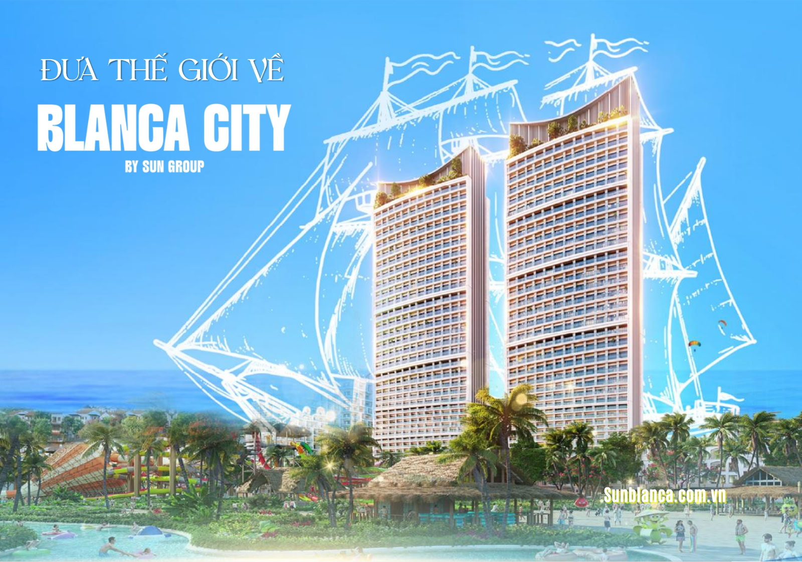 Phối cảnh tháp căn hộ Blanca 6-7 tại dự án Blanca City Vũng Tàu.