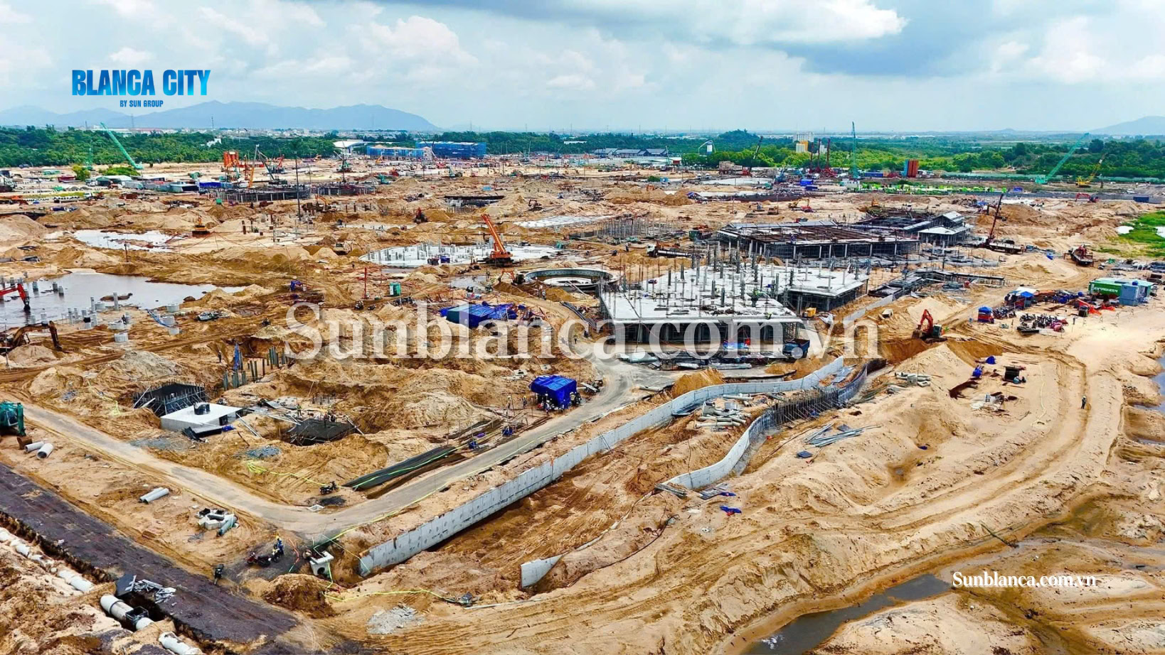 Toàn cảnh tiến độ Blanca City nhìn từ trên cao, cập nhật tháng 9/2025.