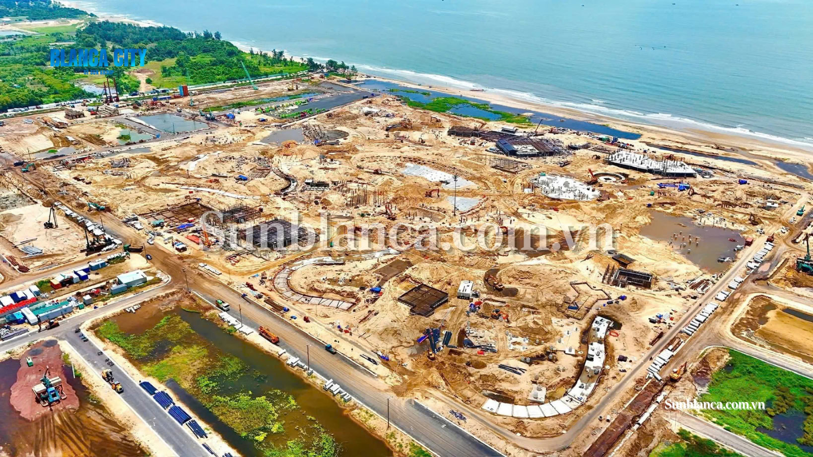 Tiến độ thi công công viên nước Sun World trong lòng dự án Blanca City.
