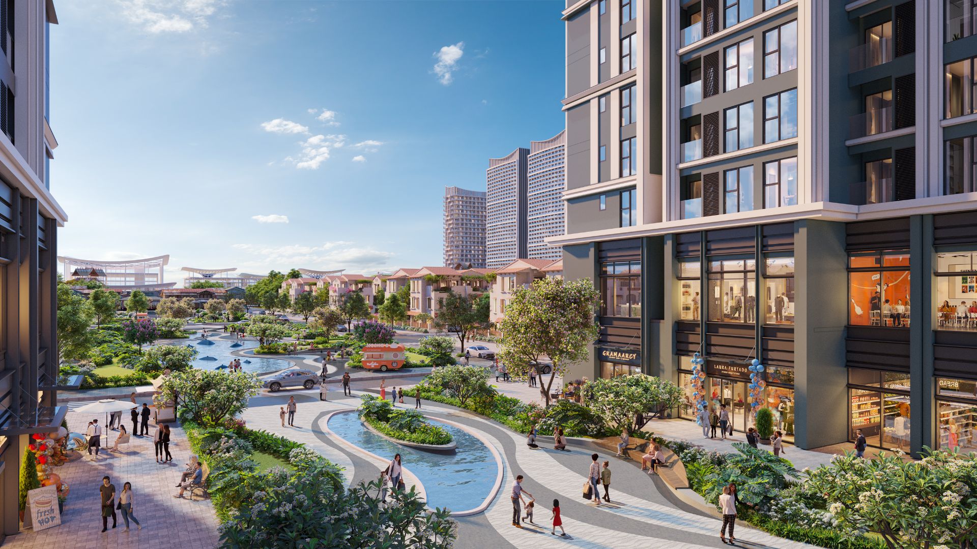 Mảng xanh công viên Whale Park 2,3ha liền kề cụm tháp căn hộ Beachtro Tower