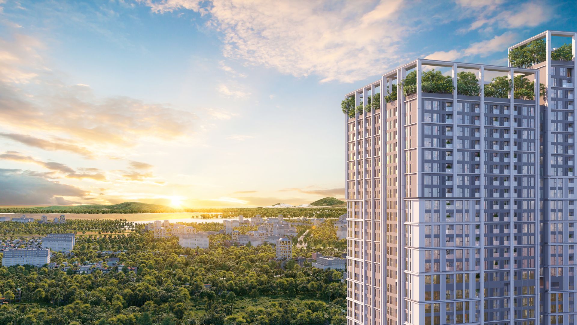 Khu vườn trên cao Beacon Tower Khu vườn trên mái tầng 36 và Sky Lounge tầng 40 ngắm toàn cảnh biển tại Beacon Tower